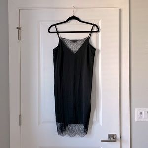 ASOS Black Lace Trim Slip Dress